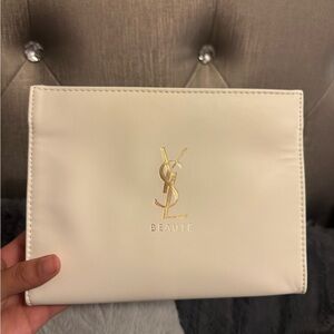 YSL cosmetic White Clutch Bag